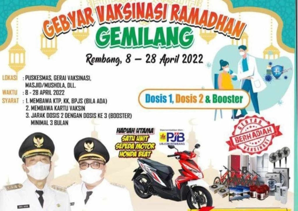 Vaksinasi Booster Rembang Menjanjikan Hadiah Sepeda Motor