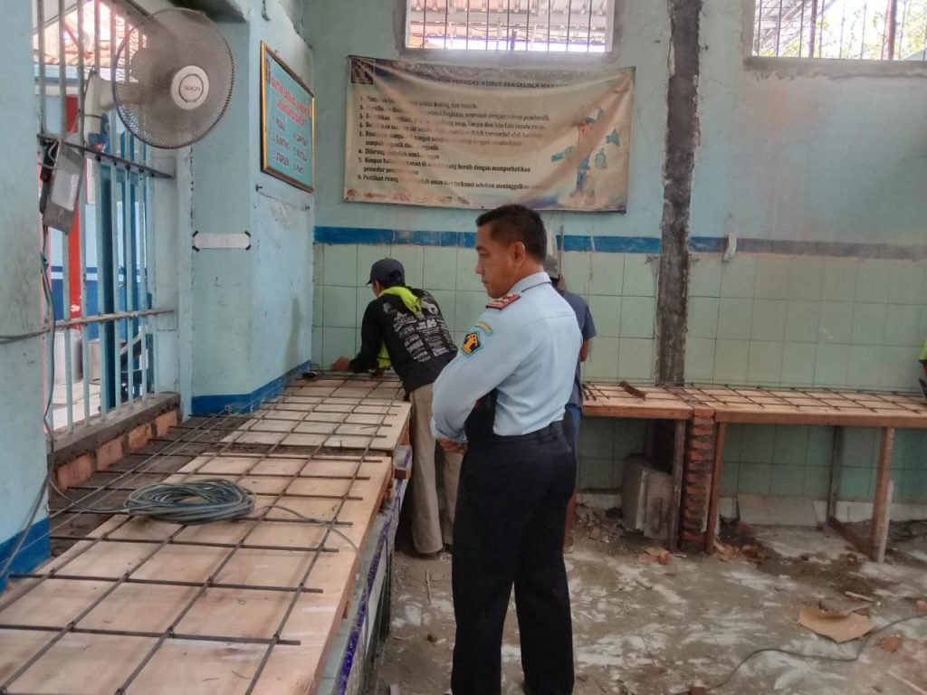 Demi Tingkatkan Kualitas Layanan Kepada WBP, Rutan Rembang Lakukan Renovasi Bangunan