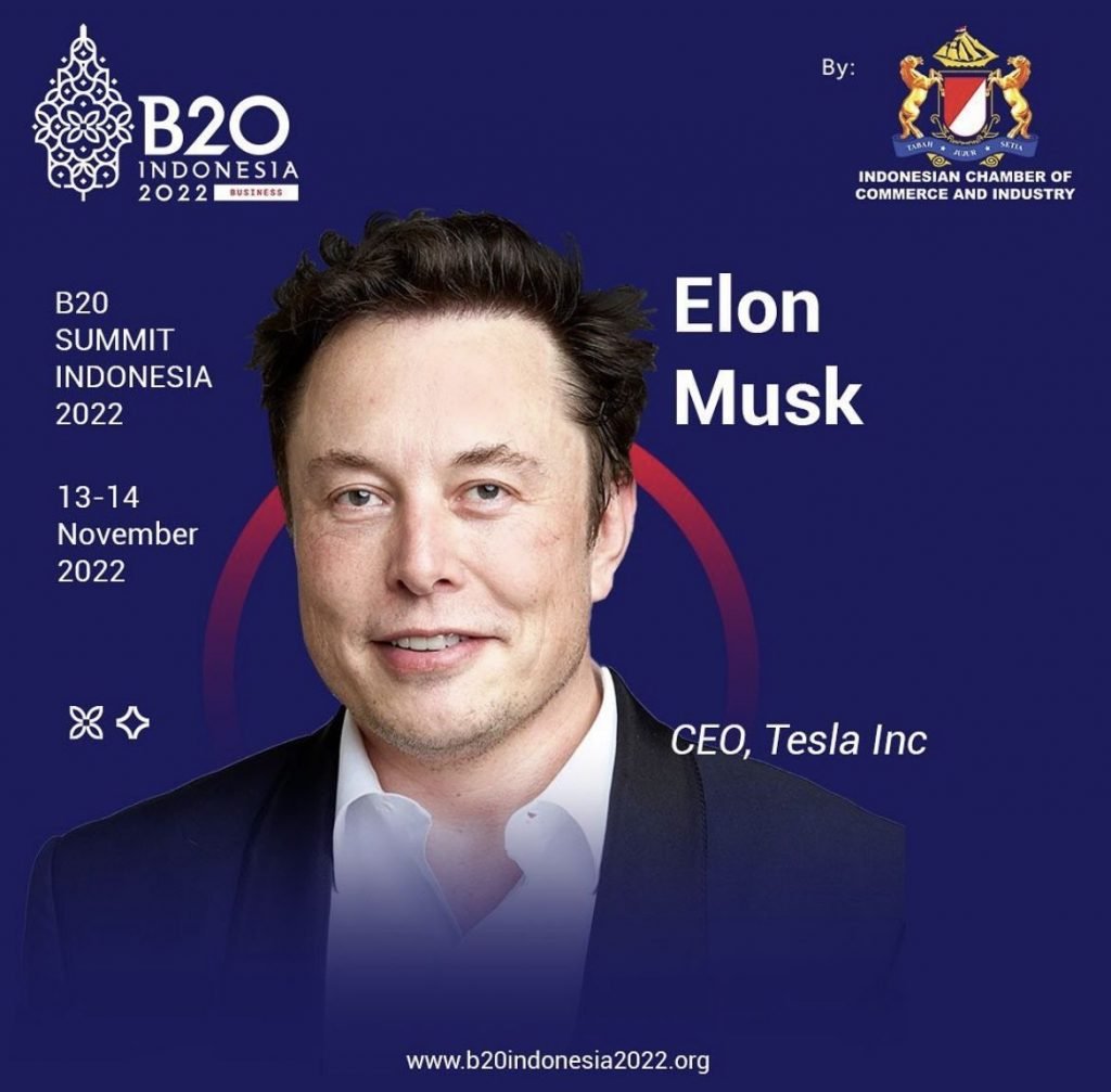 Elon Musk Pakai Batik Di B20, Diminta Luncurkan Roket SpaceX Dari Indonesia