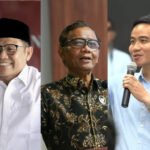 Foto: Muhaimin Iskandar, Mahfud MD, dan Gibran Rakabuming Raka
