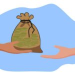 Bag of coins passed from hand to hand, money transfer istockphoto 1504347368 612x612 1 -