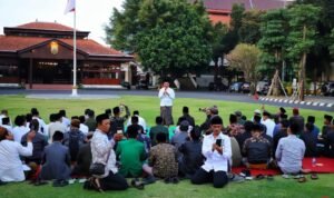 aksi damai santri Kudus di Alun-alun Kudus/polres kudus