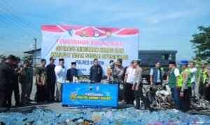 Ribuan Miras dan Ratusan Knalpot Brong Hasil Penindakan di Klaten Dimusnahkan/polres Klaten