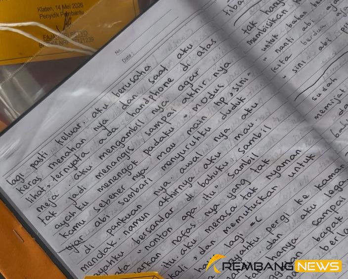 Buku Harian Korban Pencabulan Ayah Kandung di Klaten/Polres Klaten