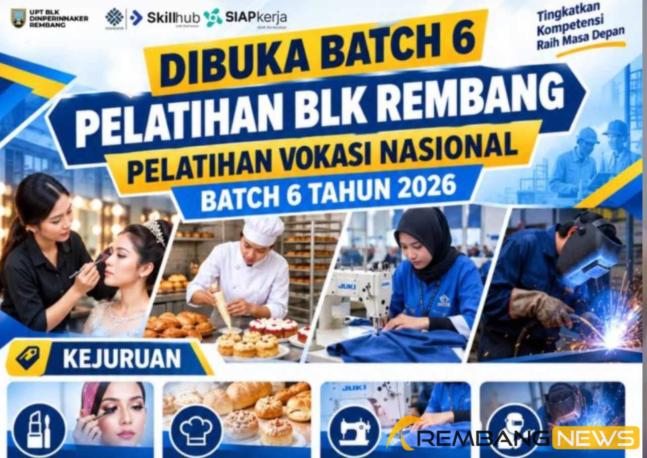 BLK Rembang Buka Pelatihan Kerja Gratis, Ada 4 Kejuruan/rembangkab